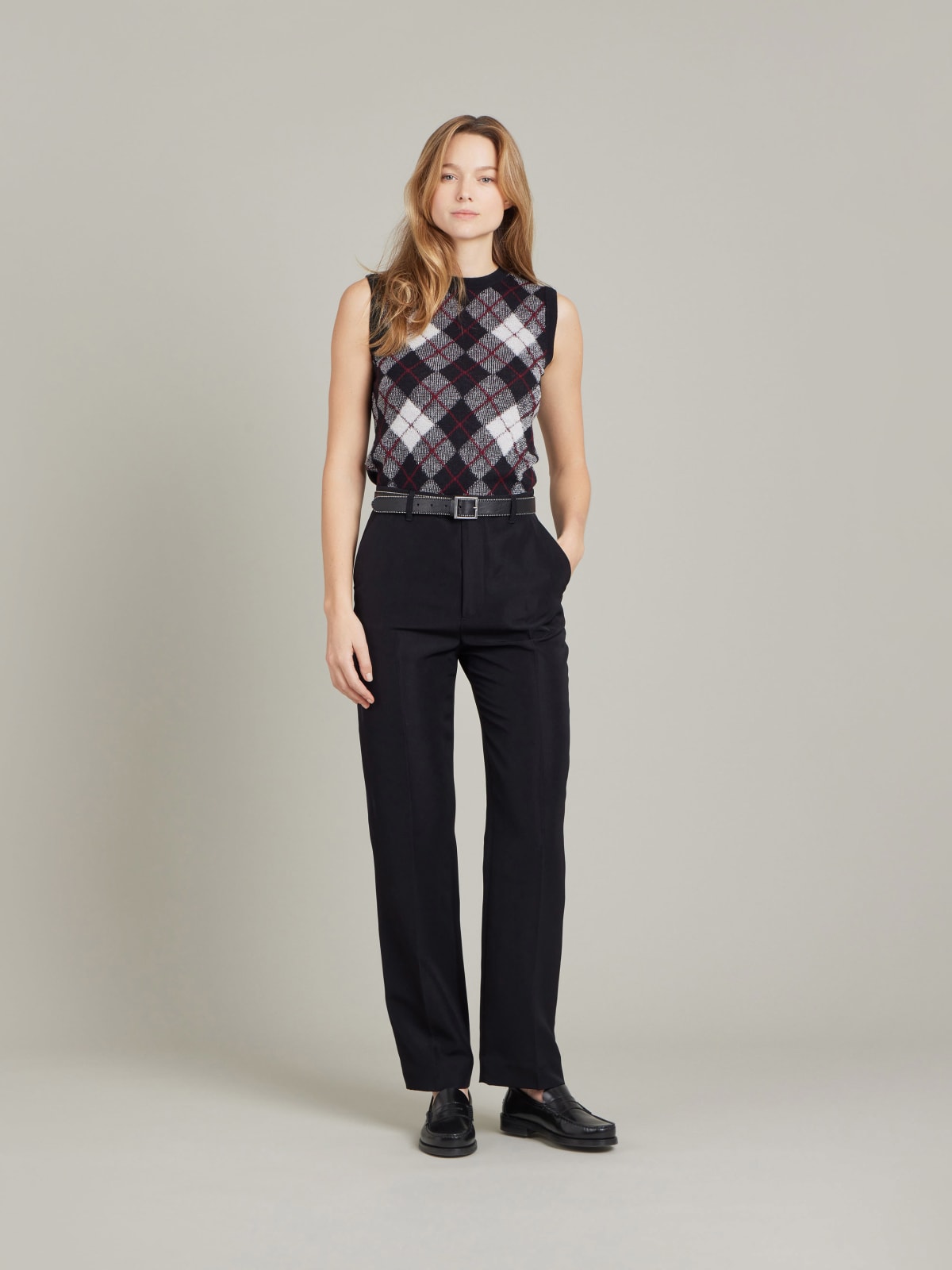 black polyester Ameline trousers