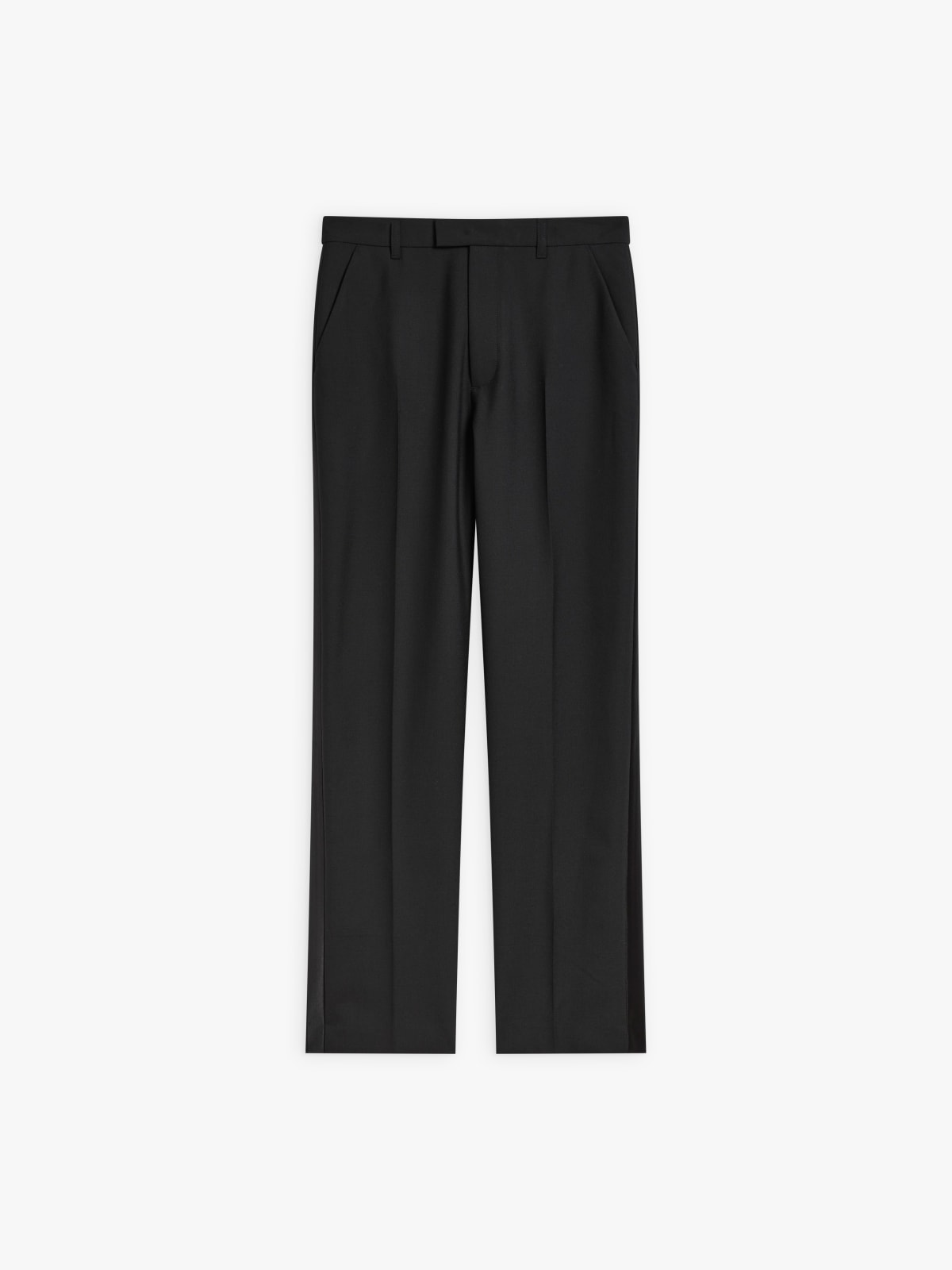 black Amélie smoking pants in worsted wool. 