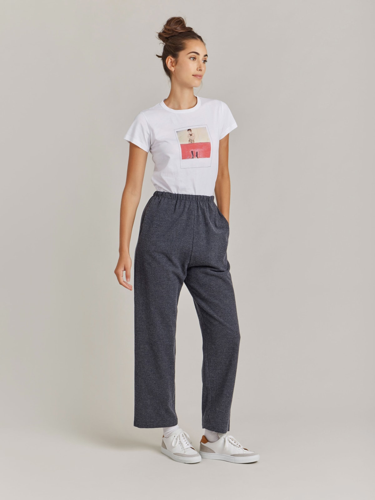 grey wool crêpe Vietnam trousers