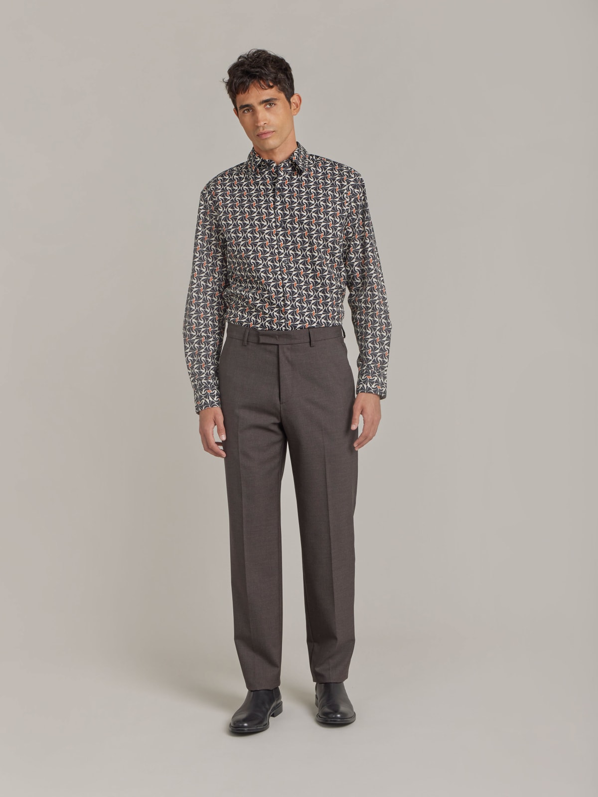 chocolate worsted wool Lucas trousers