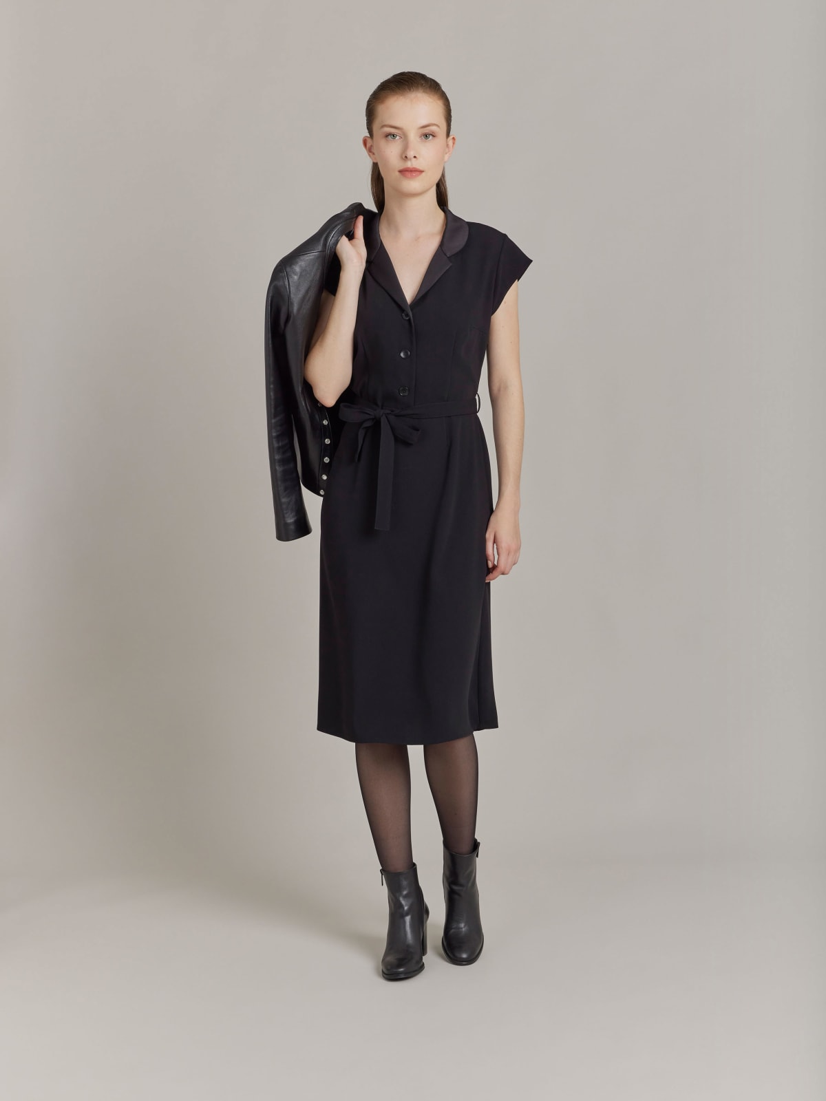 black polyester Franny dress