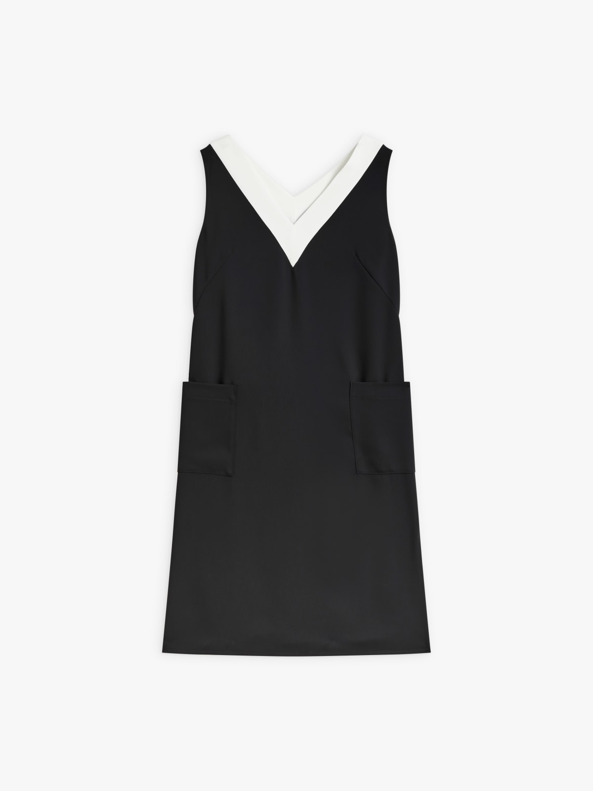 black polyester crêpe dress