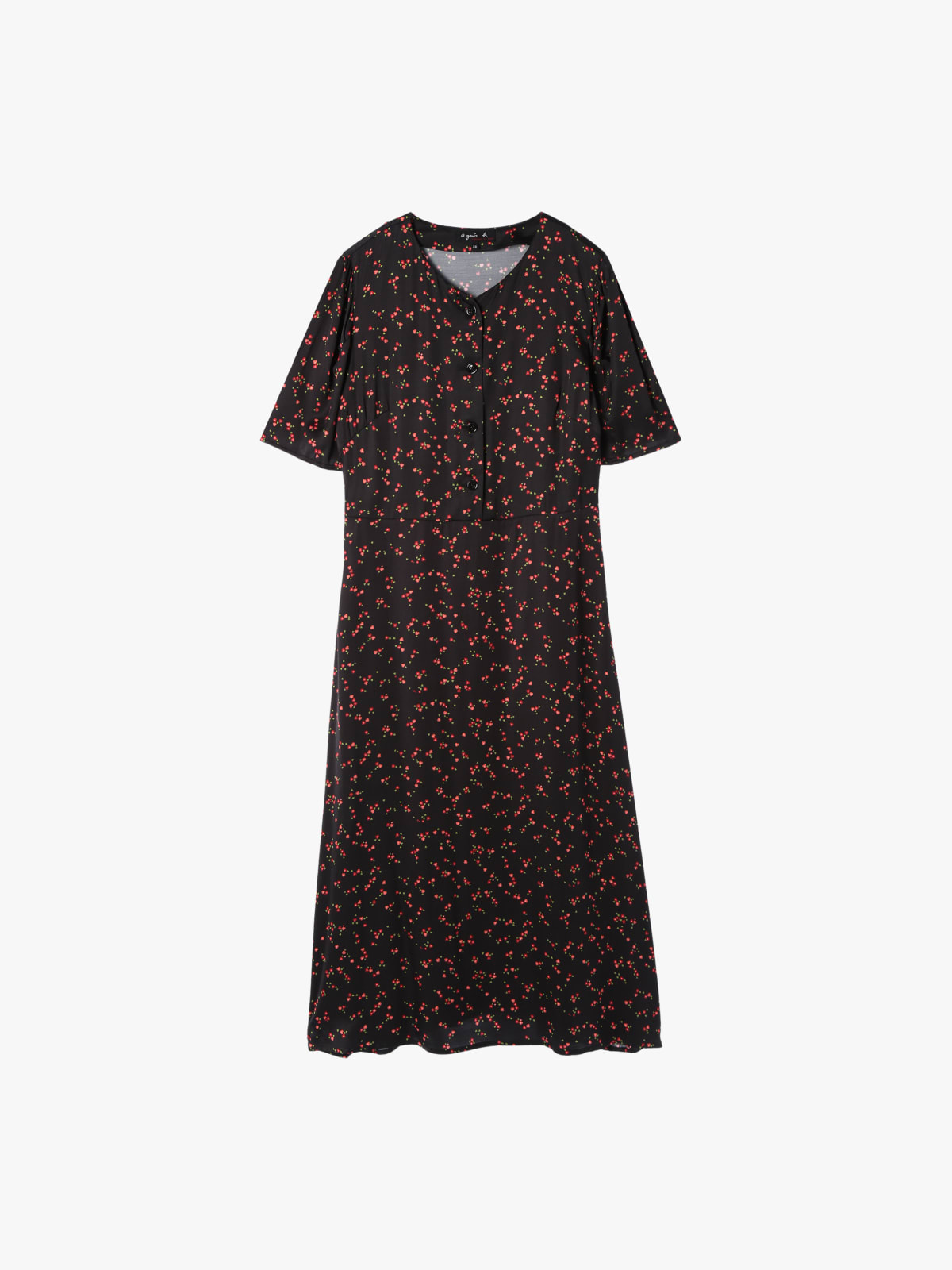 black viscose floral print dress